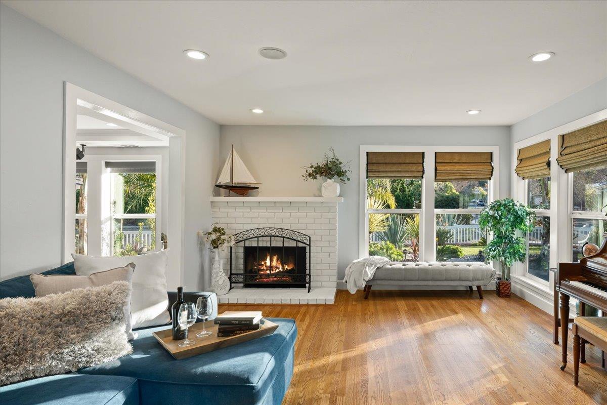 159 Anne Way Los Gatos, CA 95032 - Photo 10 of 50 a living room with furniture and a fireplace