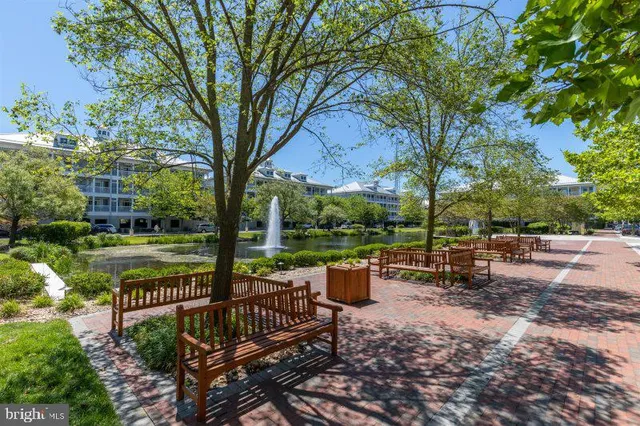 a view of a table and chairs in the garden