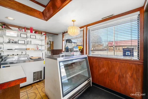 a outdoor space with seating area