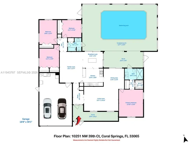 an empty room with windows and yard