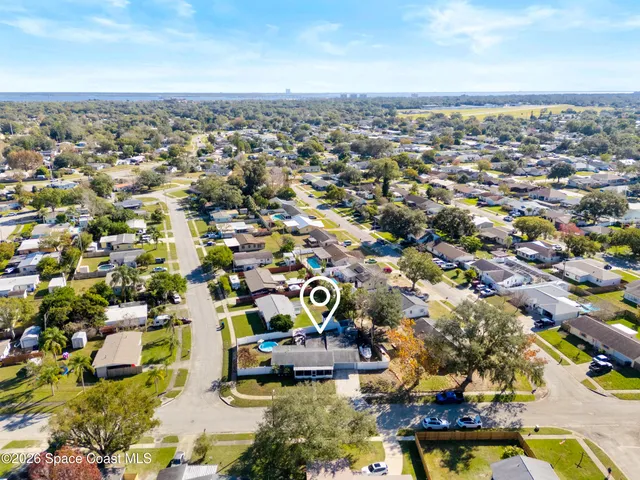 an aerial view of multiple house