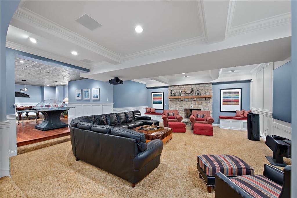 1706 Hastings Mill Road Pittsburgh, PA 15241 - Photo 20 of 25 a living room with furniture fireplace and flat screen tv