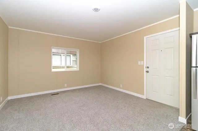 an empty room with a window