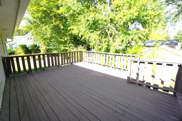 a view of a wooden deck