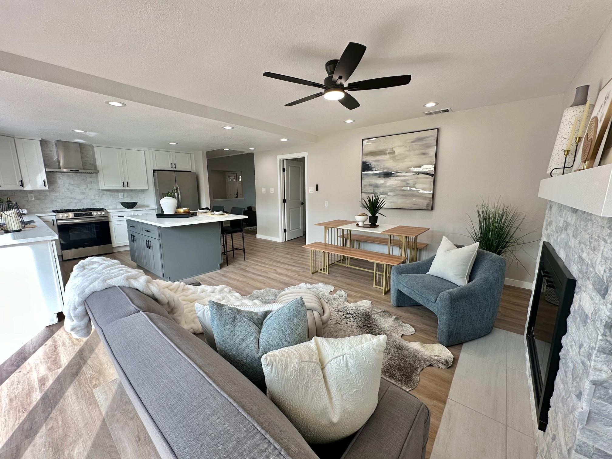 225 Kent Place San Ramon, CA 94583 - Photo 10 of 32 a living room with furniture and a kitchen view