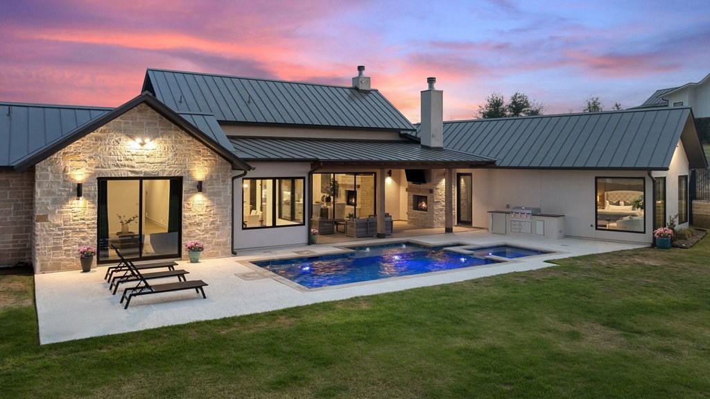 6316 Caudill Lane Austin, TX 78738 - Photo 29 of 40 a front view of house with yard and outdoor seating