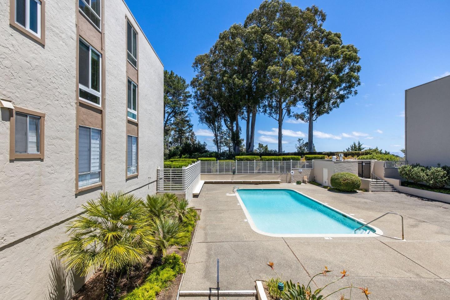 320 Vallejo Drive, Unit 23 Millbrae, CA 94030 - Photo 31 of 50 a view of a swimming pool with an outdoor seating and a potted plant