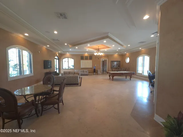 a room with pool tables