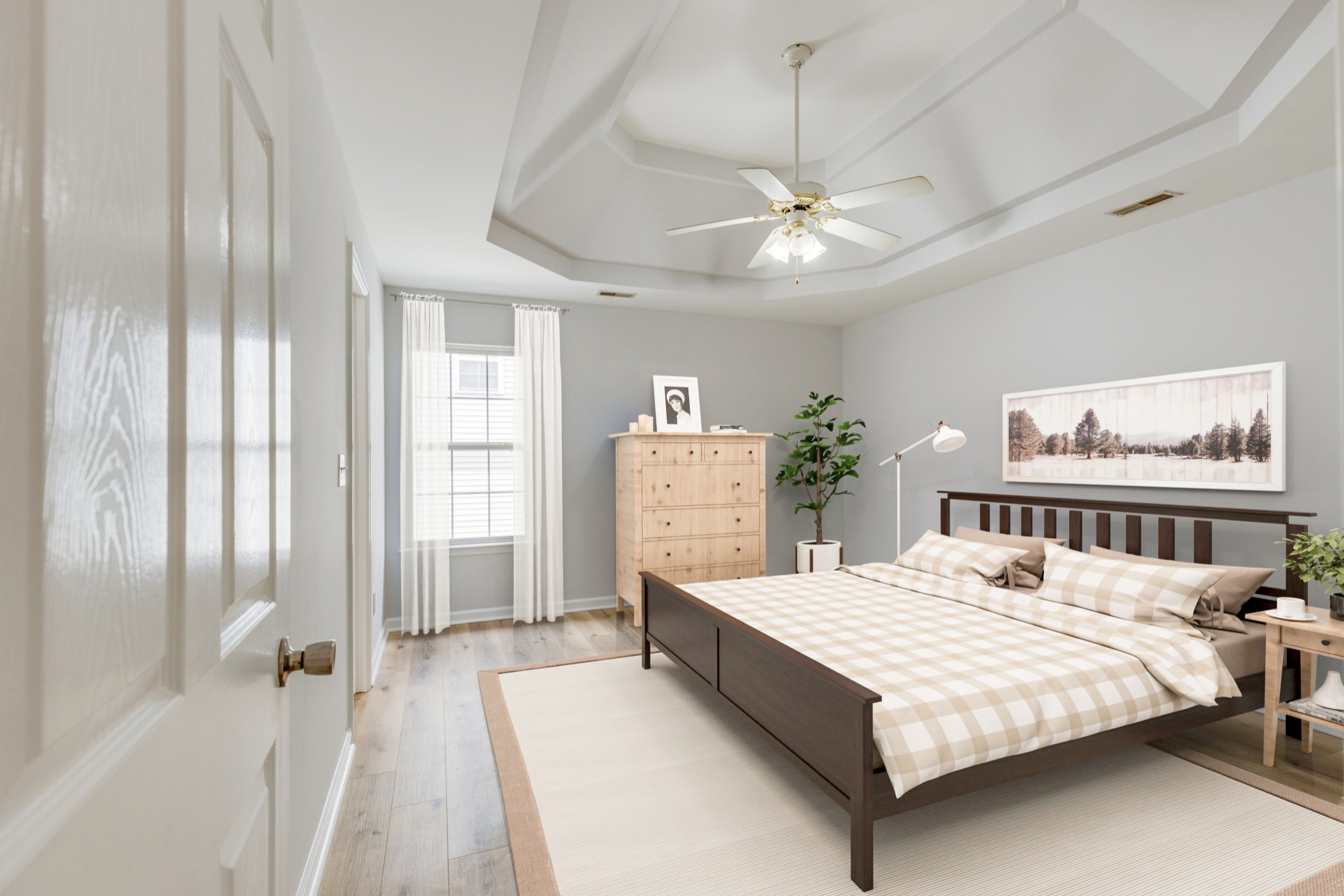 2829 Rader Ridge Court Antioch, TN 37013 - Photo 18 of 35 a bedroom with a large bed and a chandelier