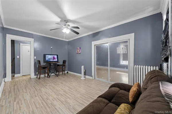 a living room with furniture