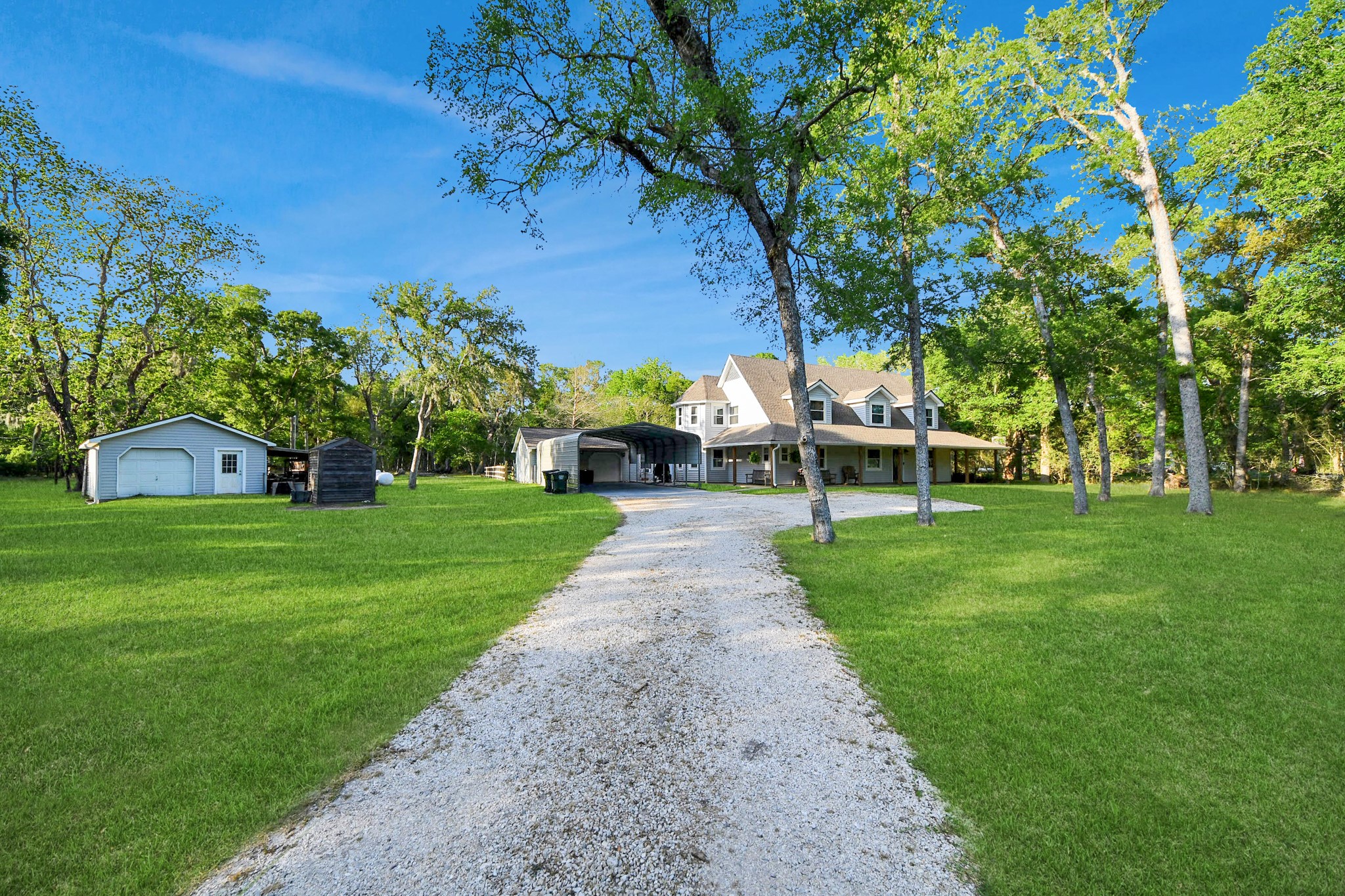 20202 Deer Run Road Damon, TX 77430 - Photo 6 of 45 a view of a yard with plants and trees