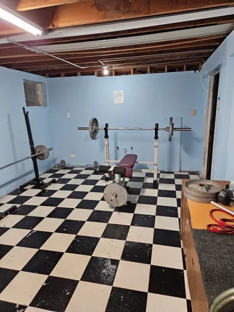 a black and white checkered floor