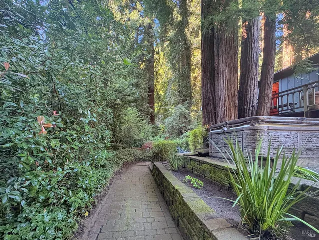 a view of a roof deck with a slide