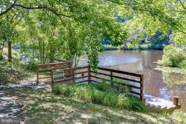 a view of a lake with a mountain in the background
