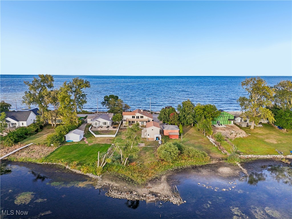 337 Cedar Point Road Sandusky, OH 44870 - Photo 45 of 50 Aerial view of property and surrounding area featuring a large body of water