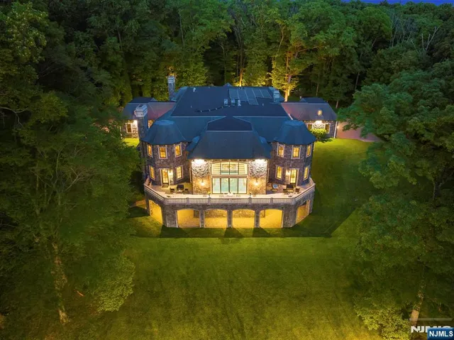 a view of a swimming pool with a garden