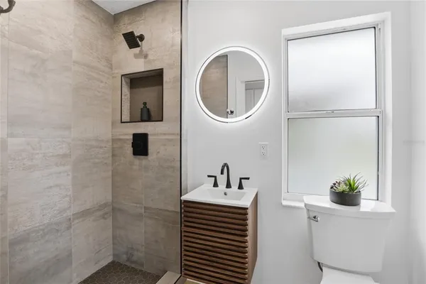 a view of swimming pool with a garden