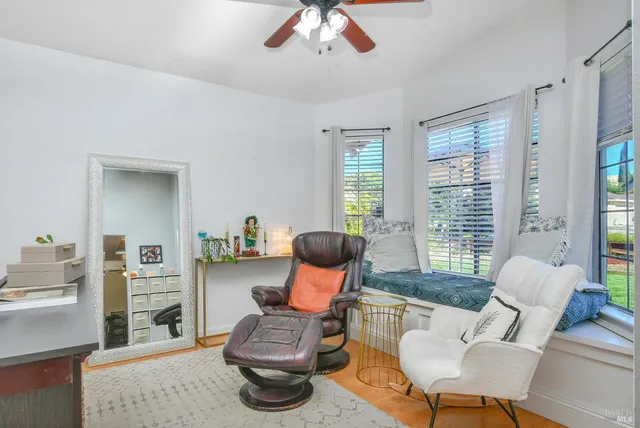 a living room with furniture