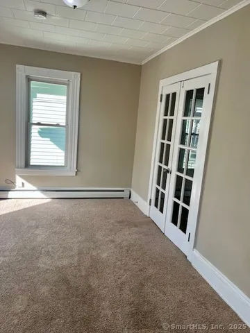 an empty room with windows