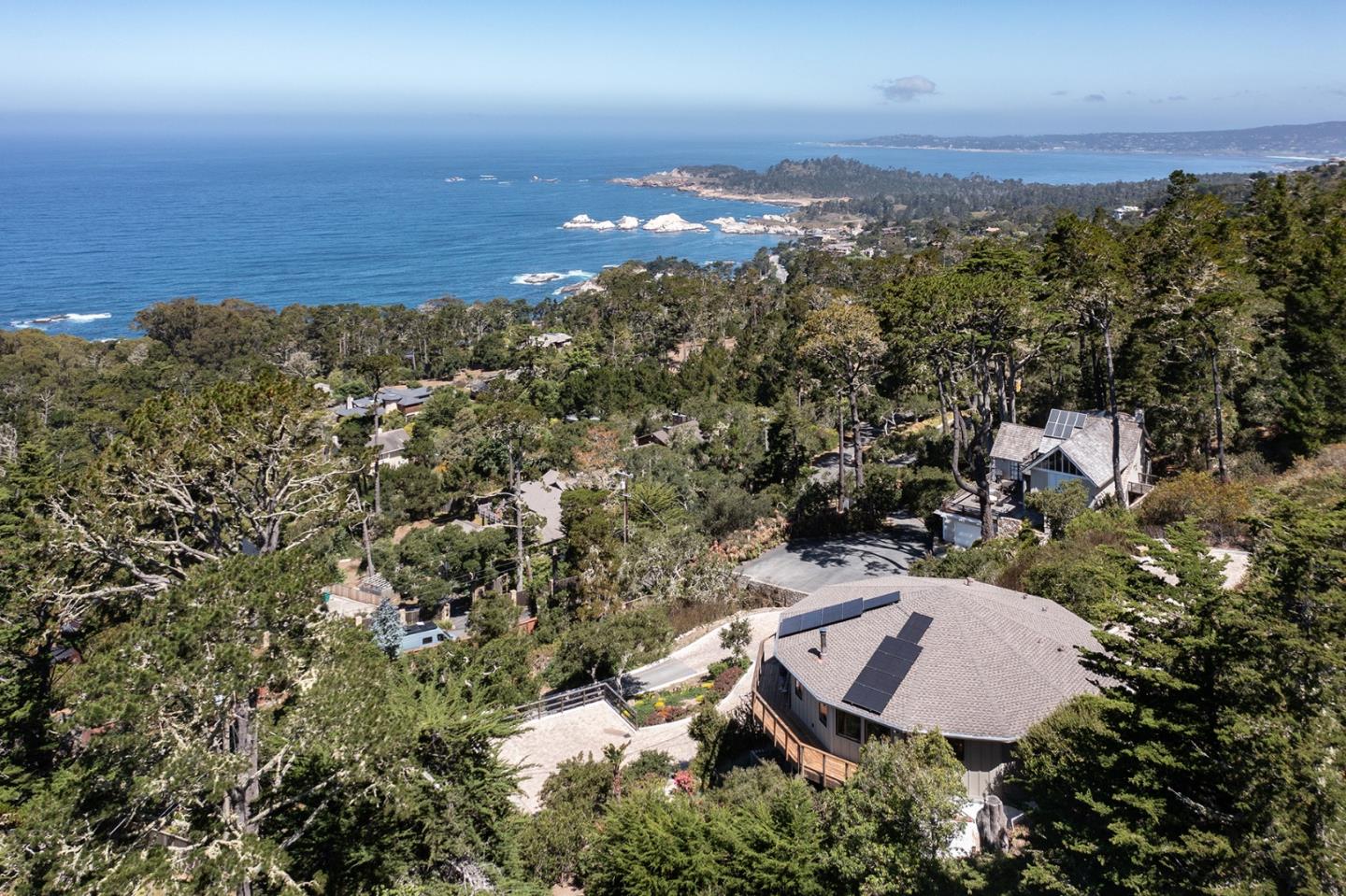 209 Crest Road Carmel, CA 93923 - Photo 28 of 35 an aerial view of a house with ocean view