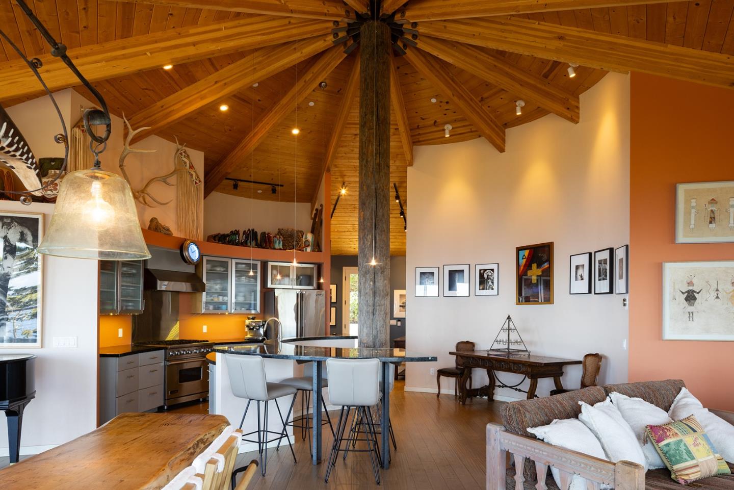 209 Crest Road Carmel, CA 93923 - Photo 4 of 35 a view of a dining room with furniture and chandelier