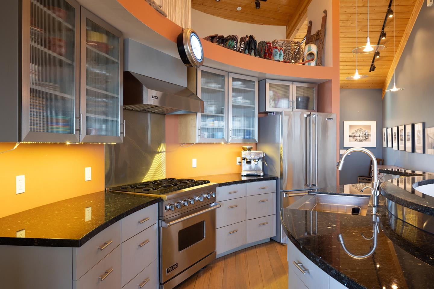 209 Crest Road Carmel, CA 93923 - Photo 7 of 35 a kitchen with stainless steel appliances granite countertop a sink a stove and a refrigerator