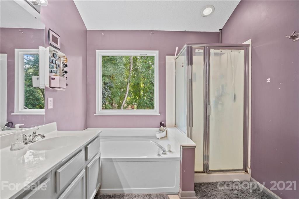 11204 Clayford Ridge Charlotte, NC 28215 - Photo 15 of 37 a bathroom with a tub sink and mirror