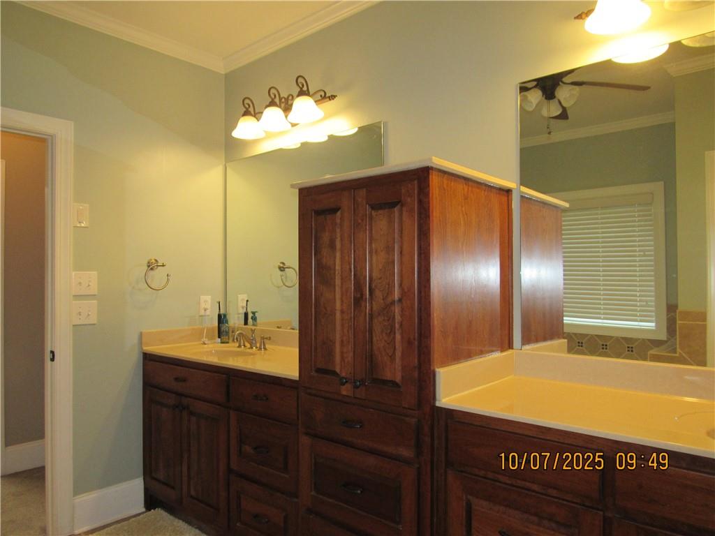 815 Spring View Court Covington, GA 30014 - Photo 11 of 43 a bathroom with a sink and a mirror
