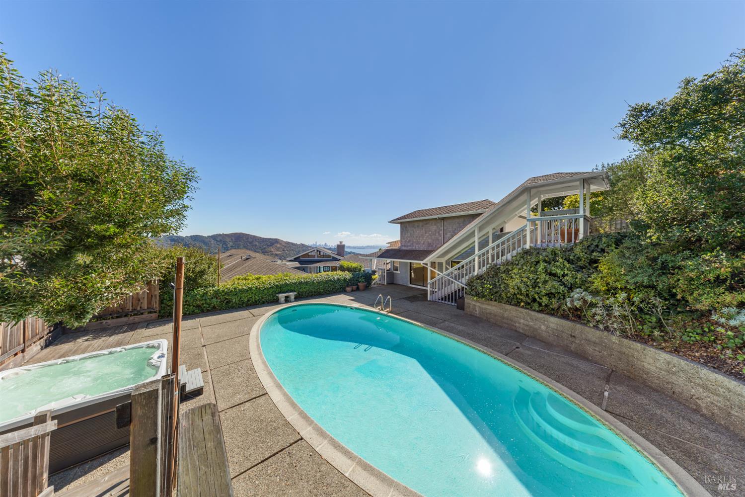 500 Ridge Road Tiburon, CA 94920 - Photo 3 of 42 a view of a swimming pool with a patio