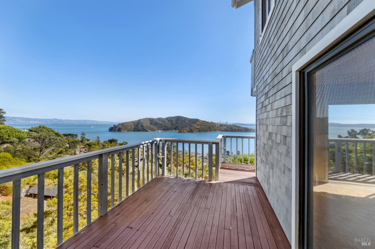 500 Ridge Road Tiburon, CA 94920 - Photo 32 of 42 a view of a balcony with wooden floor and fence