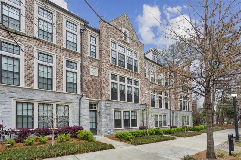 front view of a brick building