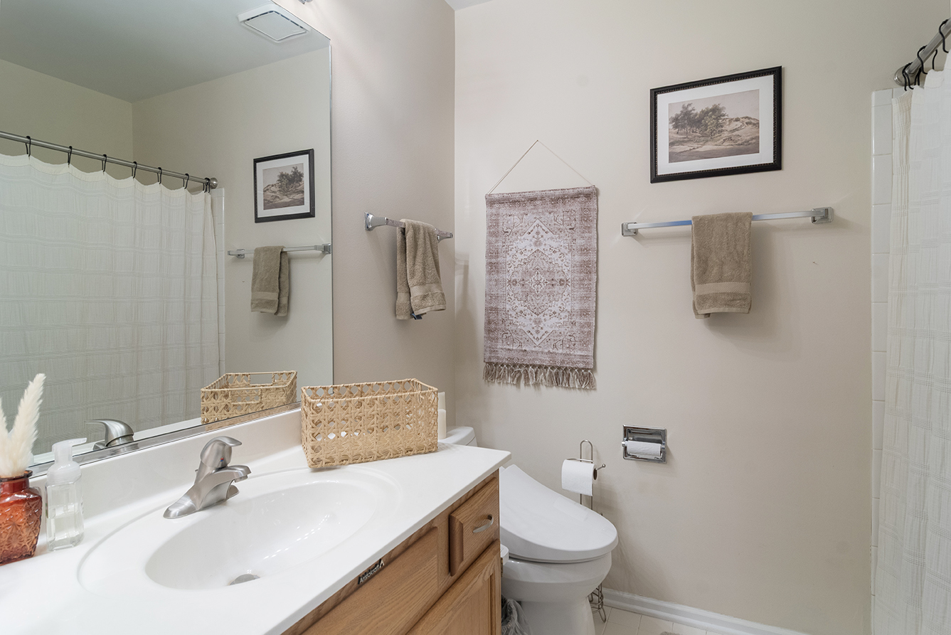 2833 Belle Lane, Unit 2833 Schaumburg, IL 60193 - Photo 18 of 23 a bathroom with a sink toilet and a mirror