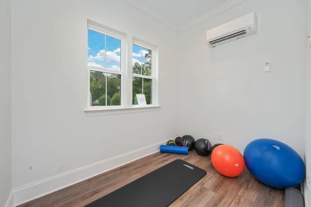 an aerial view of a house