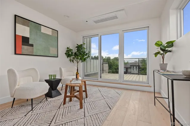 a view of a terrace with sky view