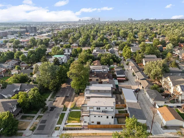 a front view of a building with an outdoor space