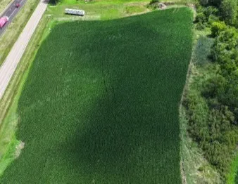 a view of a green yard