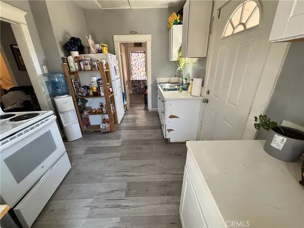 a kitchen with lots of counter top space