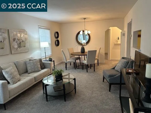 a living room with furniture