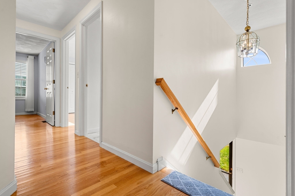 58 Meadowood Road North Andover, MA 01845 - Photo 17 of 31 a view of a hallway with wooden floor and staircase