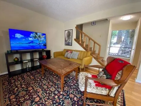 a living room with furniture