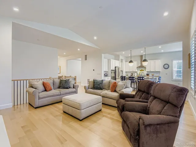 a living room with furniture and a couch