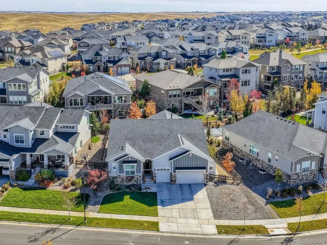 an aerial view of multiple house