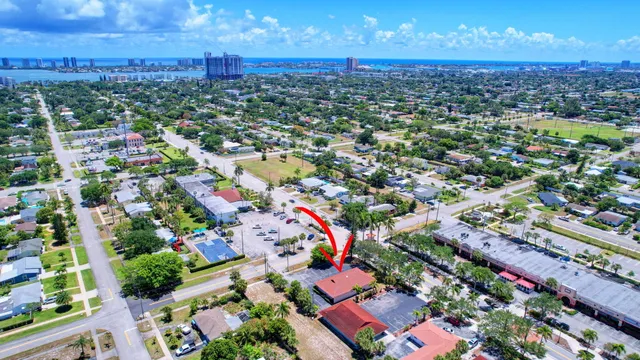 an aerial view of multiple house
