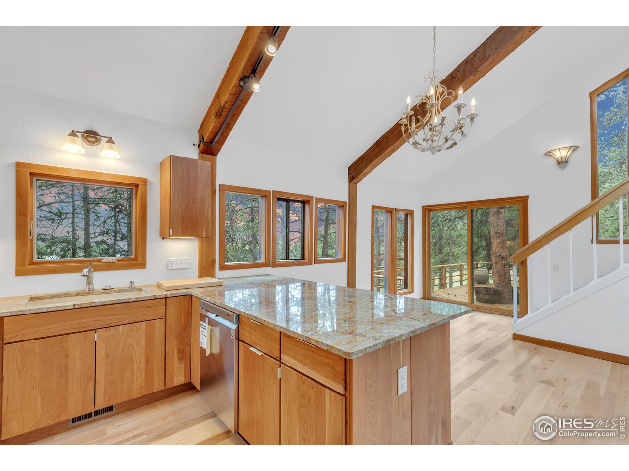 926 Mountain Meadows Road Boulder, CO 80302 - Photo 14 of 38 a kitchen with a sink and large windows