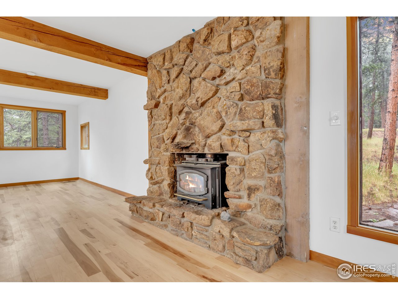 926 Mountain Meadows Road Boulder, CO 80302 - Photo 6 of 38 a view of a livingroom with wooden floor and a fireplace