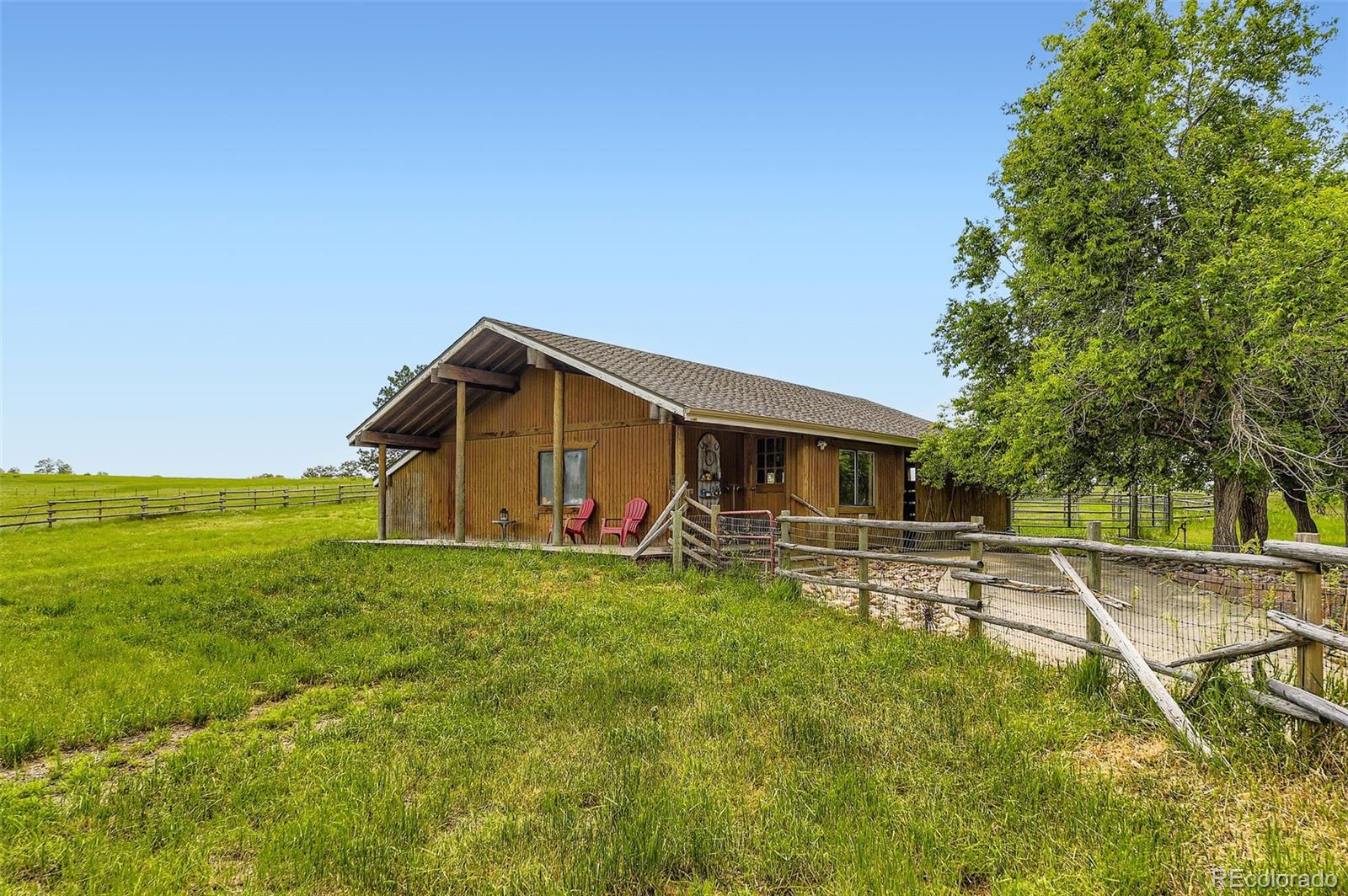 11274 East Manitou Road Franktown, CO 80116 - Photo 42 of 46 a house view with a garden space