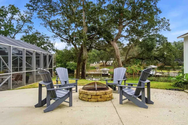 a view of a lake with a building in the background
