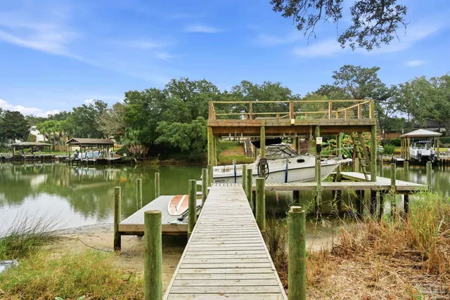 a view of a lake with outdoor space