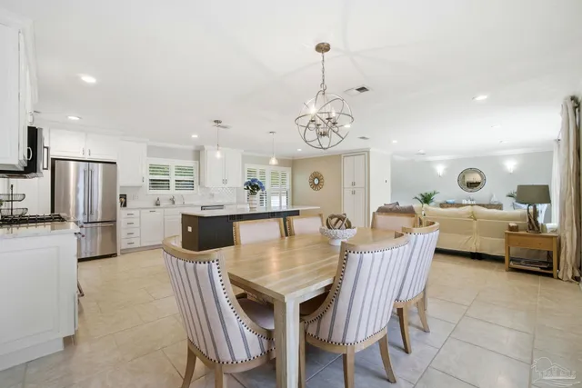 a view of a dining room and livingroom view