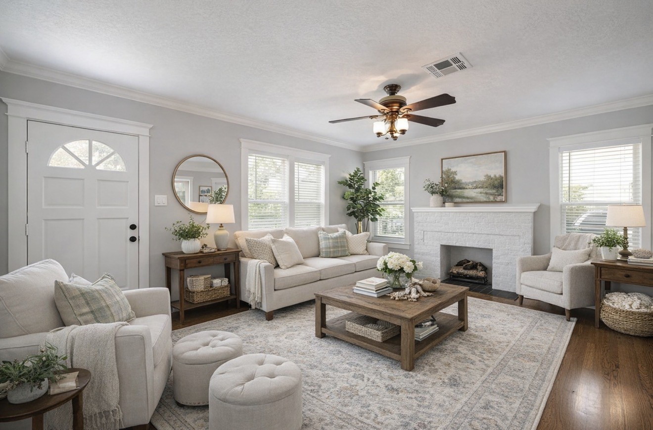 609 Reid Street Houston, TX 77022 - Photo 4 of 48 a living room with furniture fireplace and a table
